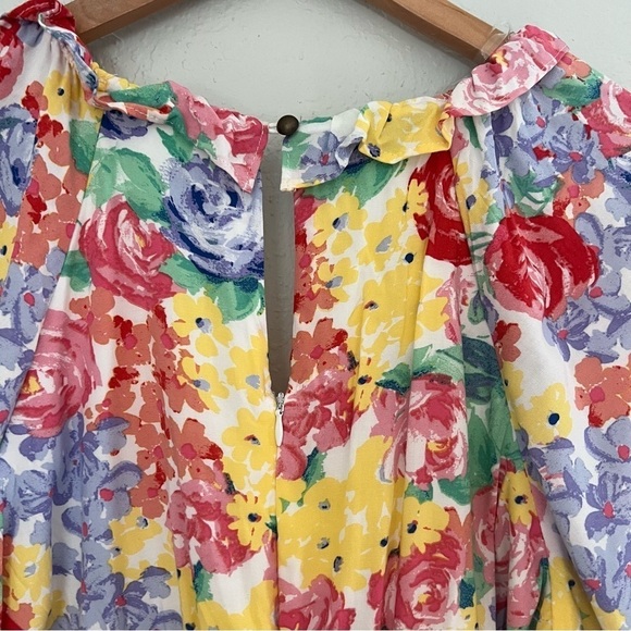 Emily Wonder Surplice Dress Floral Multicolor Whimsical Cottage Fairy Sz S NWT - Picture 9 of 13